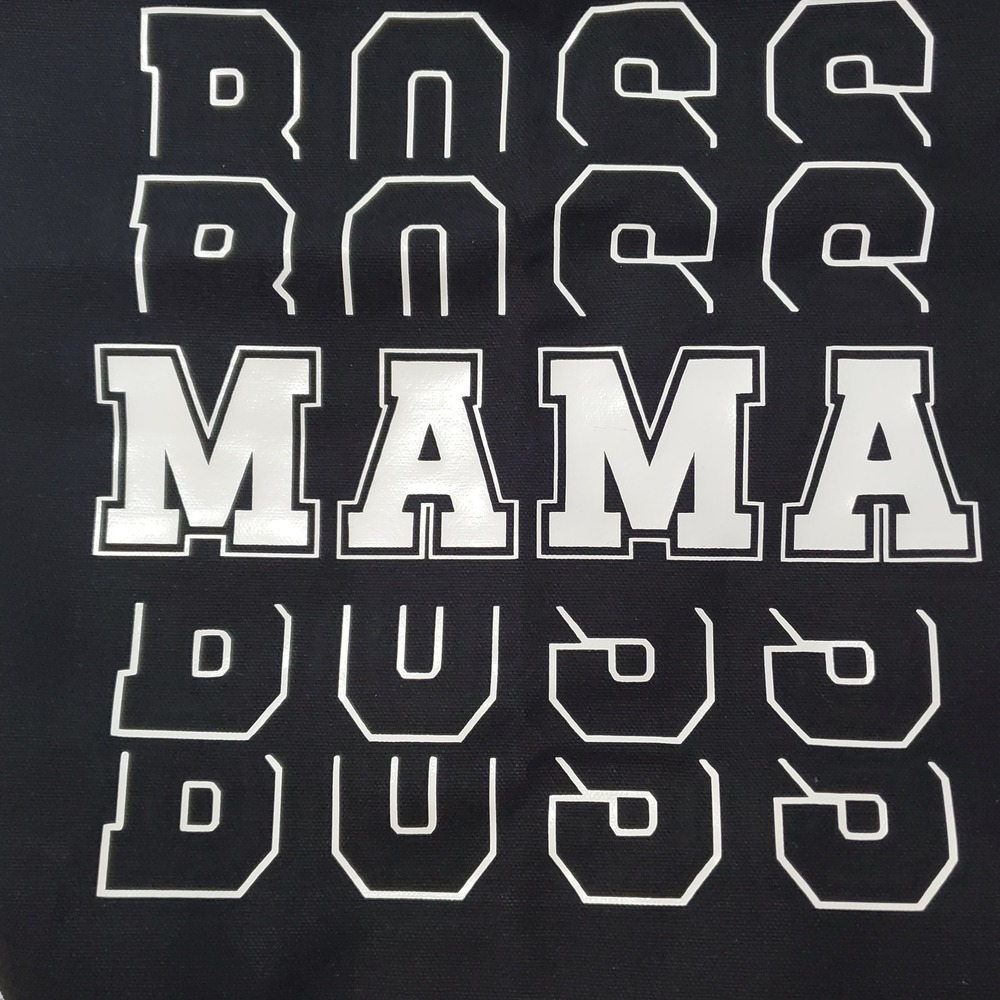 Mama Graphic Canvas Tote Bag Black White Collegiate Block Letter Eco Friendly - Picture 5 of 5